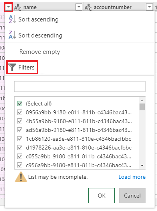 Enable filtering Enable filtering.