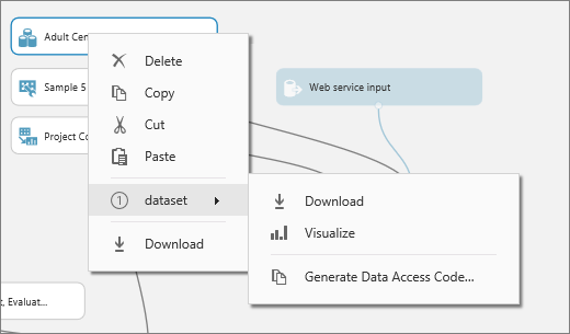 Download your data set from the Studio (classic) canvas