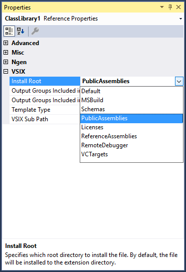 install root properties