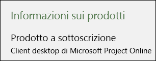 Informazioni su Microsoft Project per il client desktop di Microsoft Project Online.