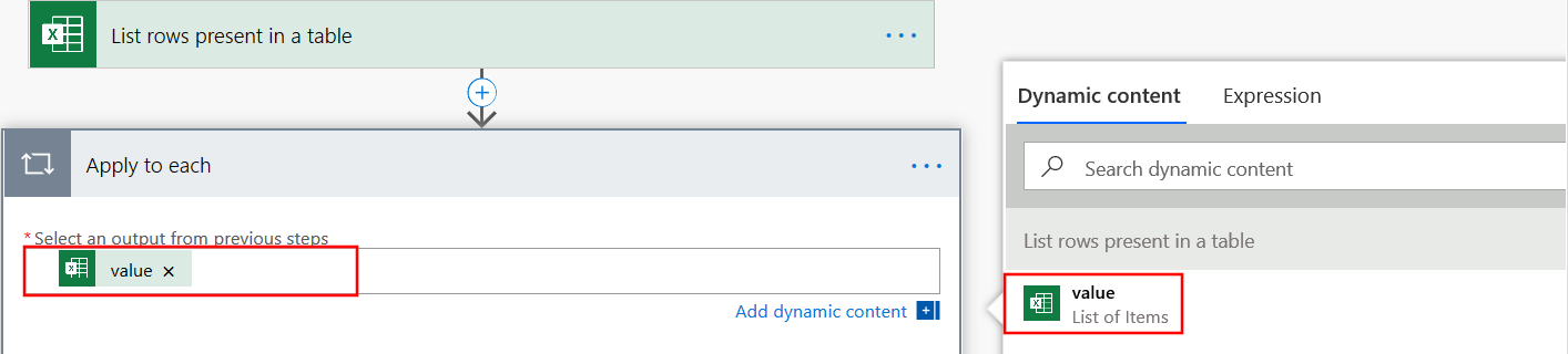 selezionare l'output dal file di Excel