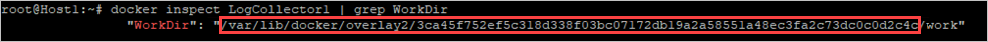 Screenshot di come identificare la directory dell'agente di raccolta log.