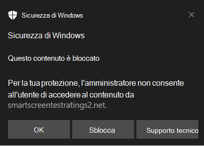 Sicurezza di Windows notifica per la protezione di rete.