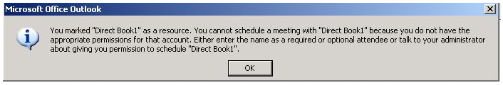 Screenshot del messaggio di errore in Outlook 2007.