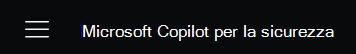 Screenshot che mostra il menu copilot di sicurezza.
