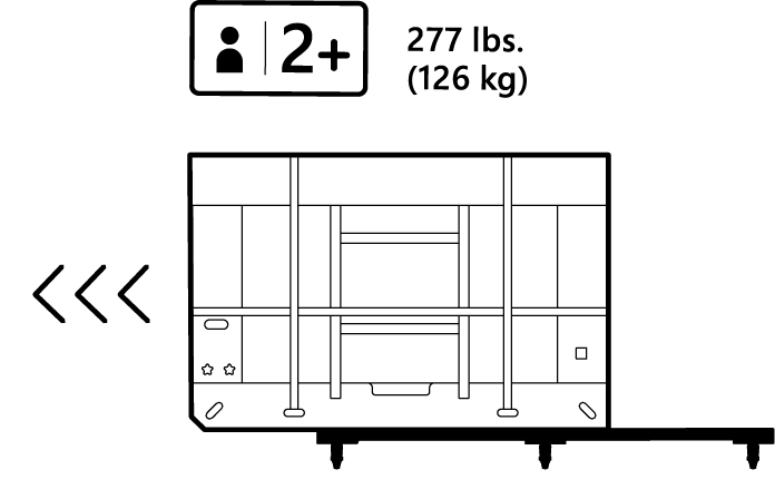 Rimuovere il telaio di imballaggio interno dal pallet.