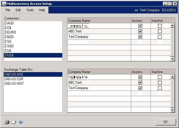 Screenshot della finestra Configurazione accesso multi-concorrenza.