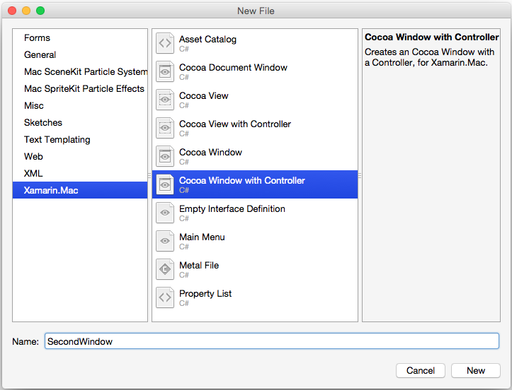 Adding a new window controller