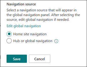Screenshot del punto in cui selezionare l’origine della Struttura di spostamento globale.