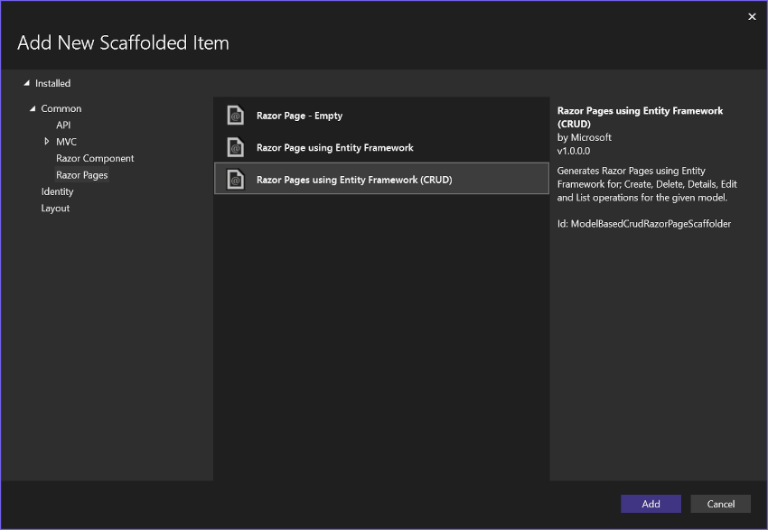 Aggiungere scaffolding