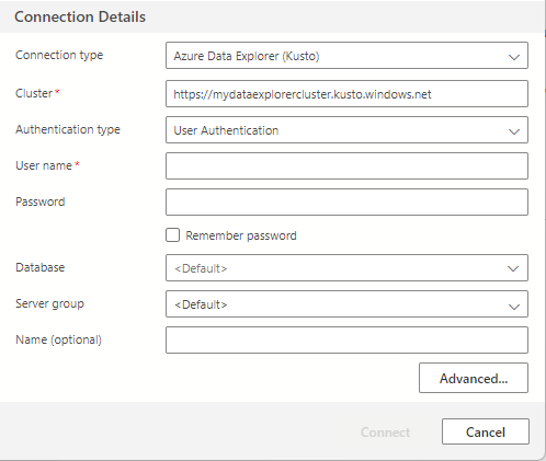 La schermata mostra il riquadro dei dettagli connessione.
