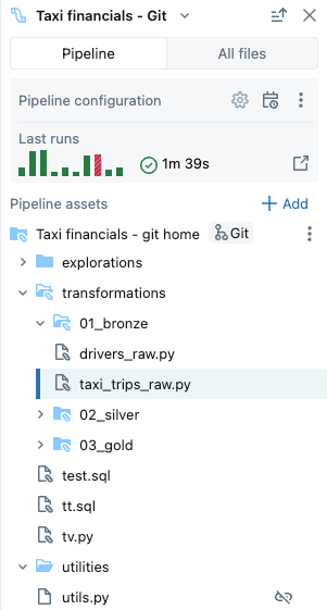 Browser degli asset della pipeline