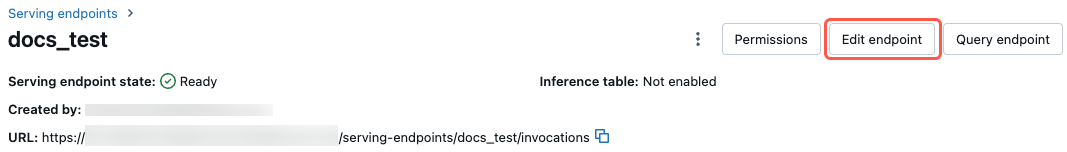 aggiornare un endpoint