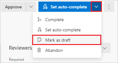 Screenshot che mostra Segna come bozza.
