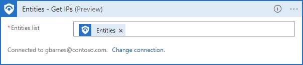 Lo screenshot mostra le azioni del playbook per ottenere gli elementi degli indirizzi IP nell'incidente.