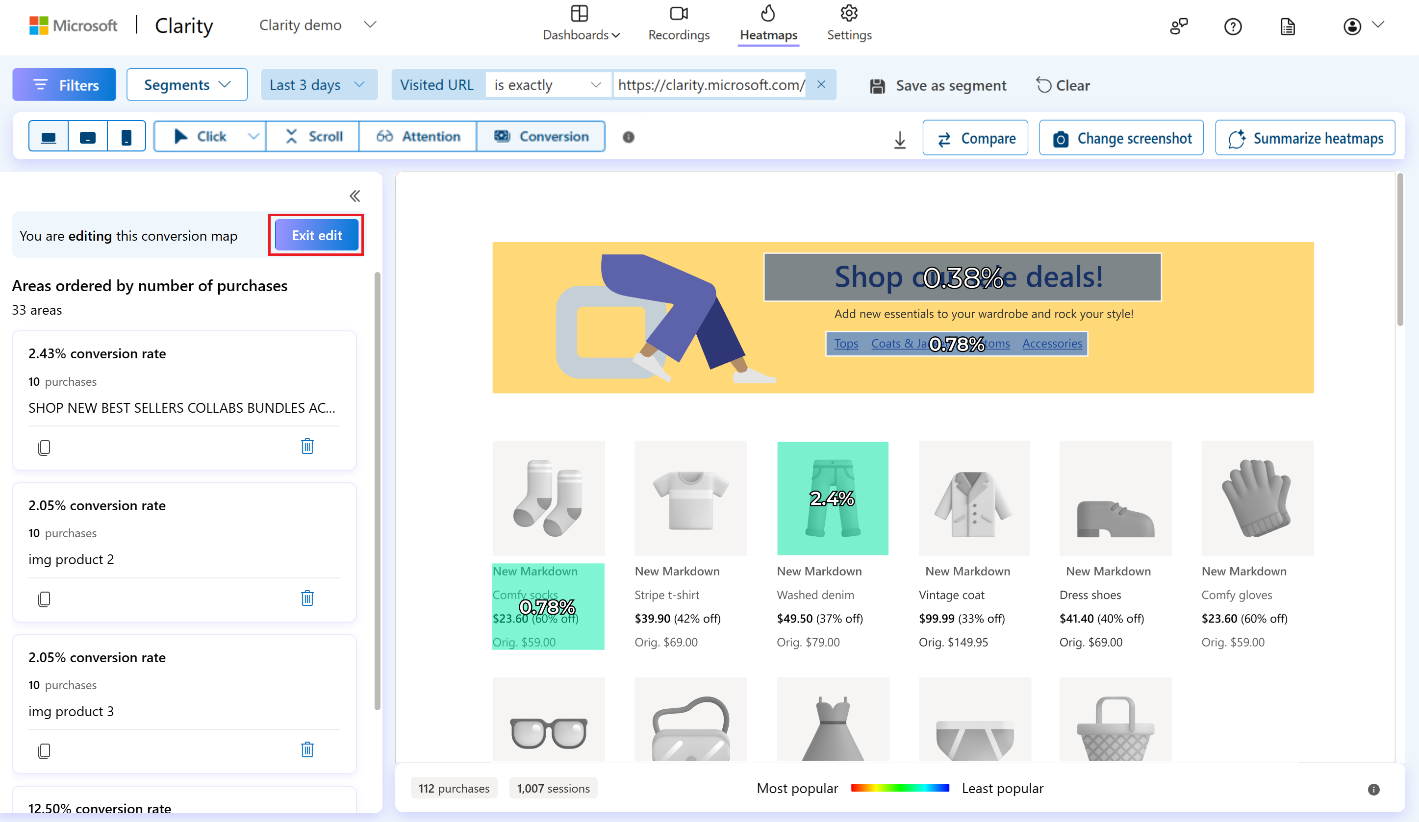 Edit conversion maps.