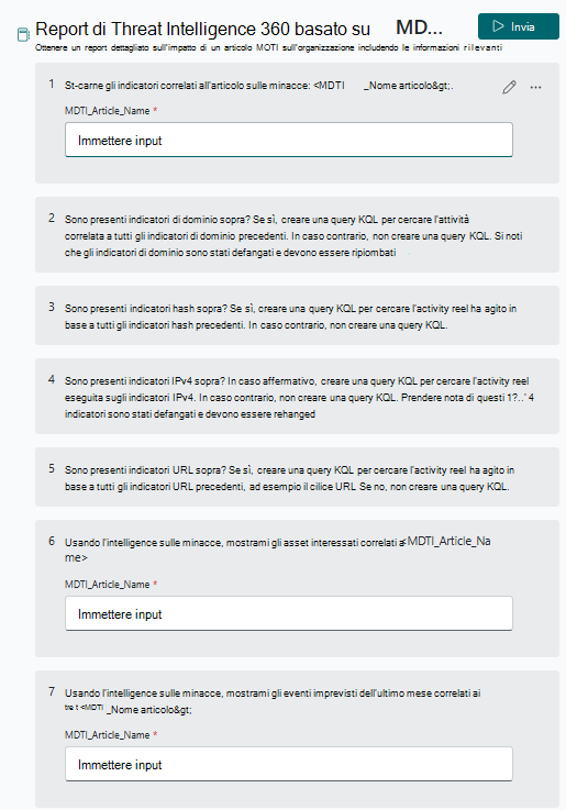 Screenshot del promptbook del report TI.