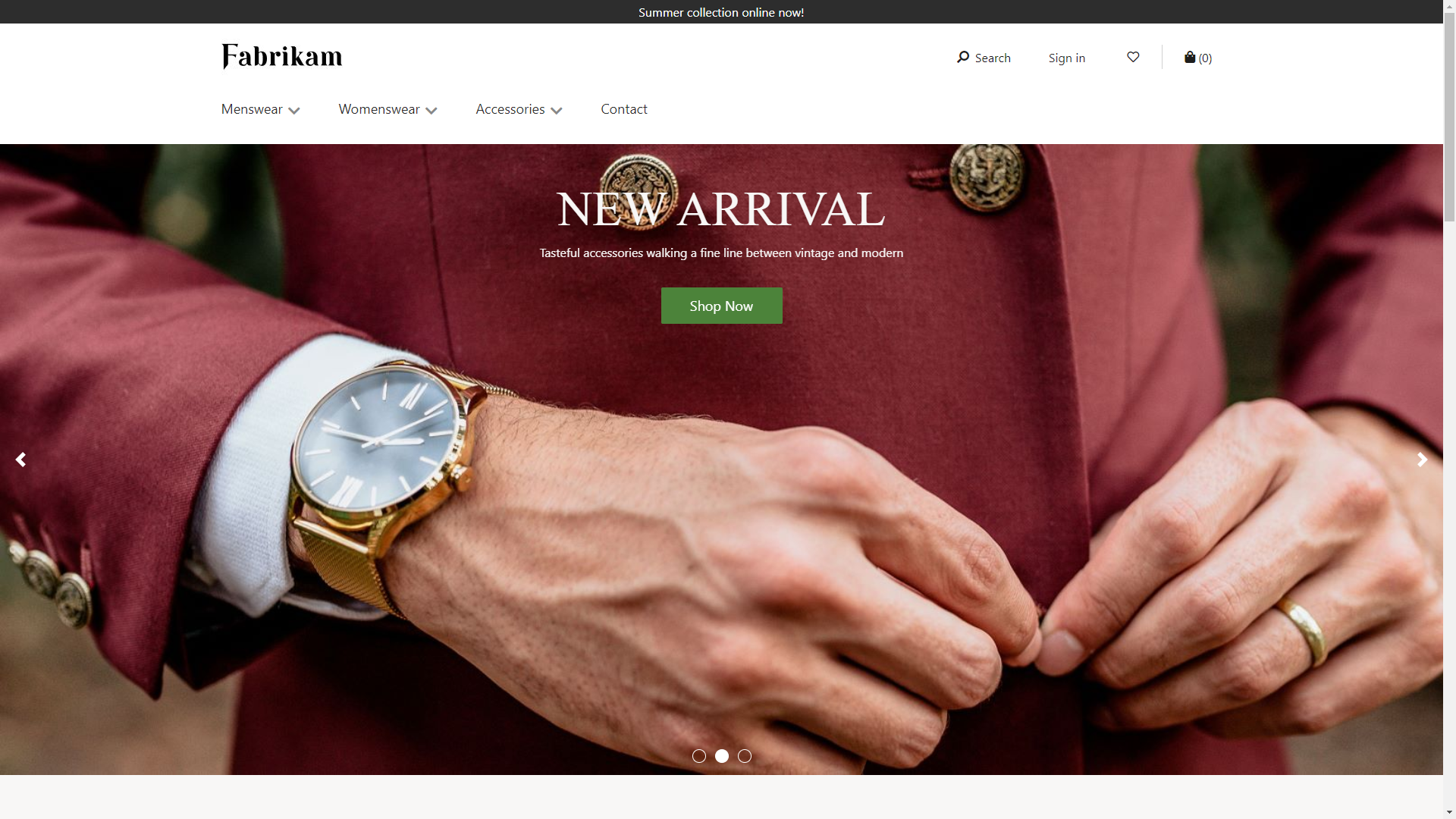 Screenshot di un modulo carousel.
