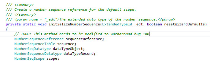 Example of TODO comments.