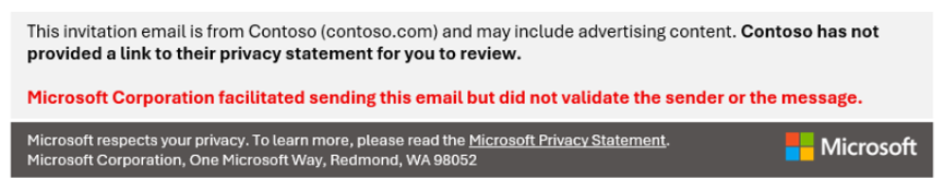 Screenshot che mostra la sezione del piè di pagina nell'email.
