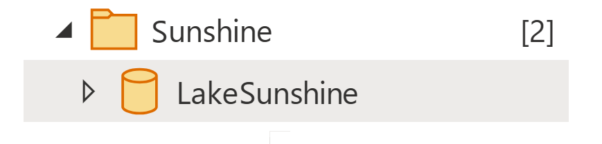 Screenshot del lakehouse selezionato.