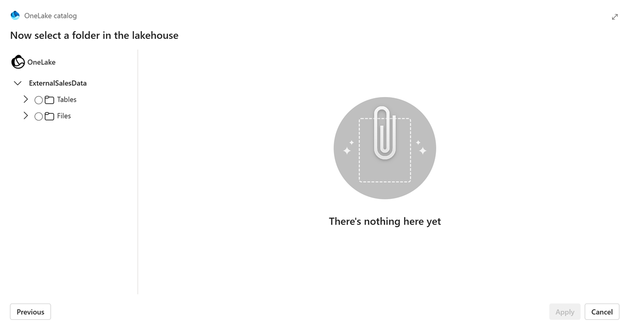 Screenshot che mostra la finestra di dialogo per la scelta della posizione in cui verrà creato il collegamento alla condivisione dati esterna.