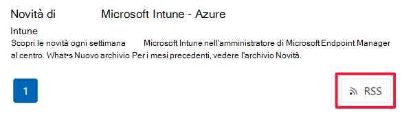 Screenshot dei risultati della ricerca e del collegamento RSS.