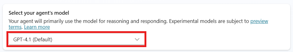 Screenshot che mostra la posizione del menu a tendina del modello nella sezione Modello delle impostazioni.