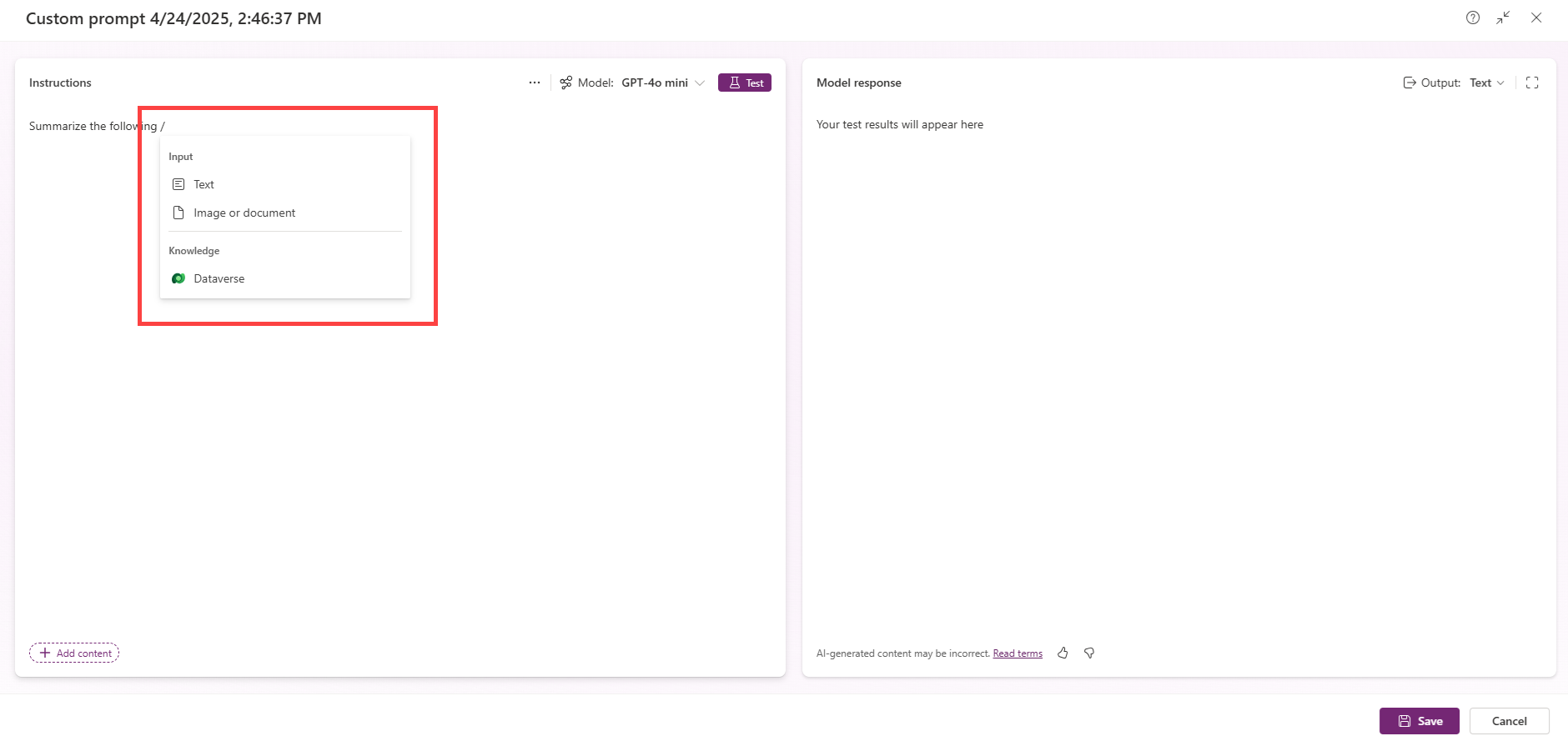 Screenshot dell'opzione 