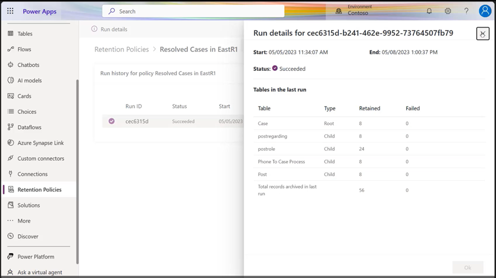 Dettagli esecuzione criteri