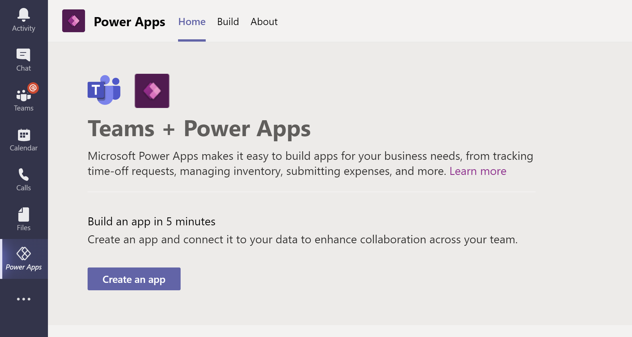 Accedere a Power Apps.