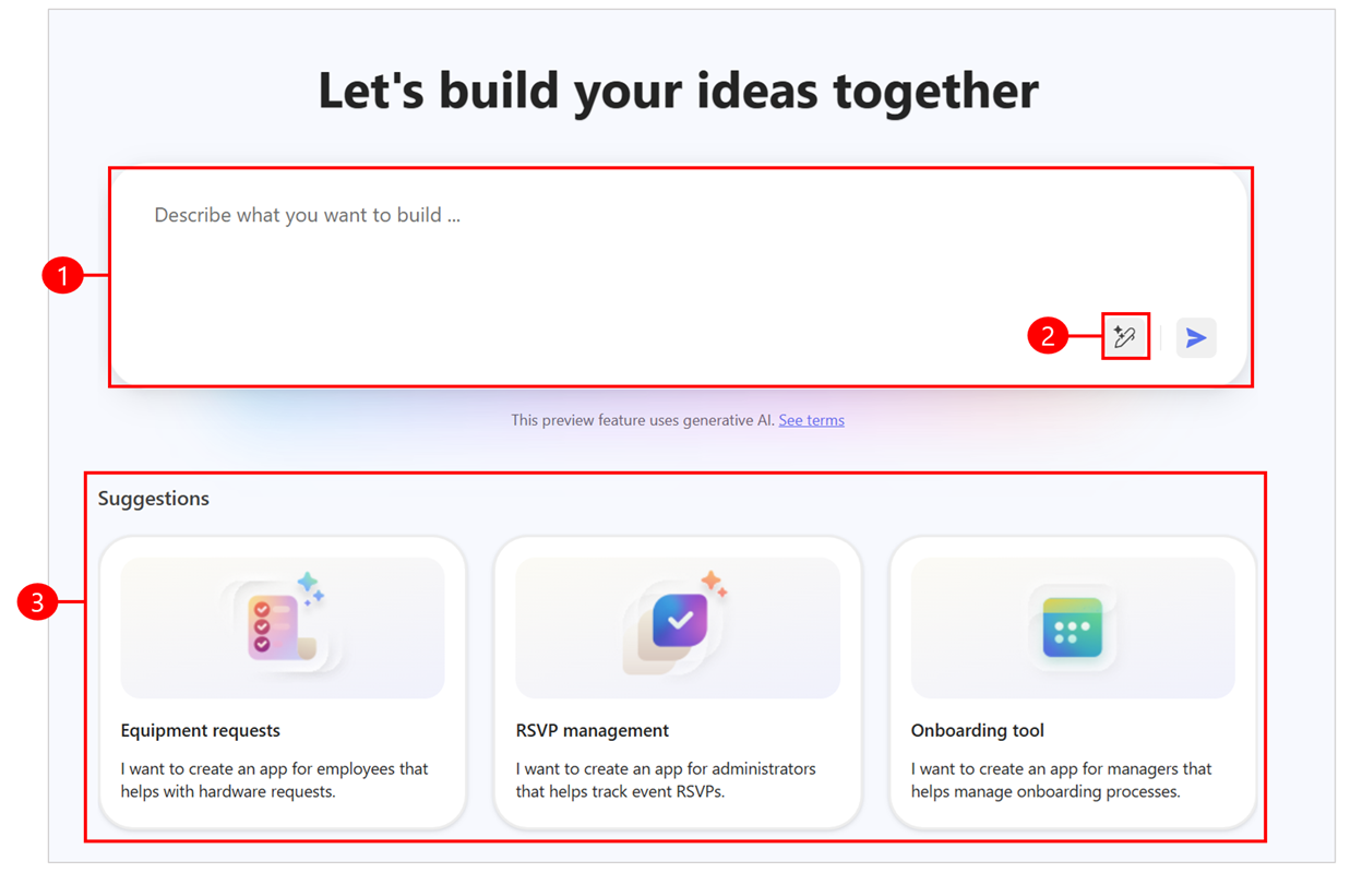 Screenshot dell'interfaccia di scrittura del prompt con il pulsante per migliorare il prompt.