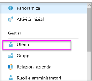 Screenshot della scheda Utenti e gruppi di Microsoft Entra.