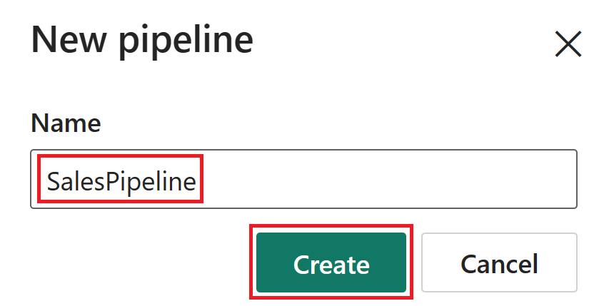 Screenshot of the pipeline name menu option.