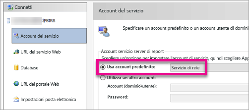 Configure report server service account