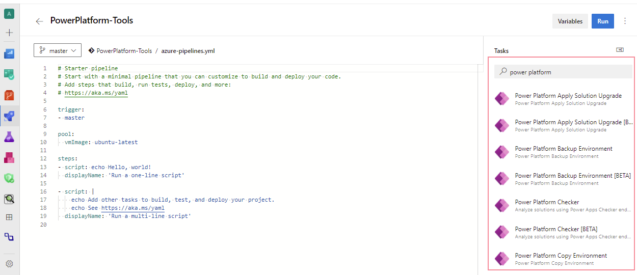 Ottenere Microsoft Power Platform Build Tools