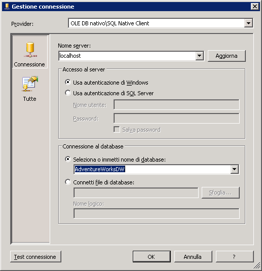 Gestione connessione