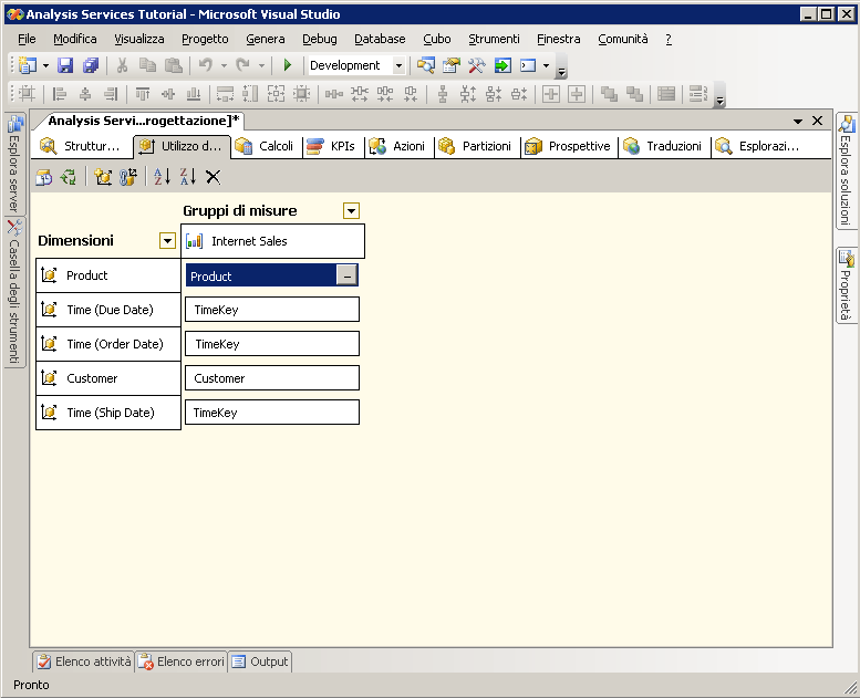 Scheda Utilizzo dimensioni di Progettazione cubi