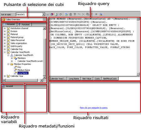 Progettazione query MDX per SAP BW in visualizzazione query
