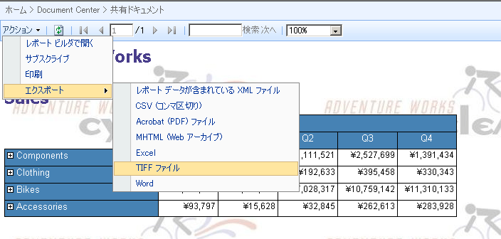 Web part Visualizzatore report