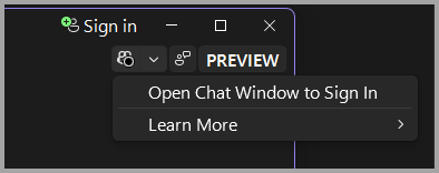 Screenshot dello stato di Copilot inattivo.