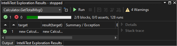 Screenshot della finestra dei risultati dell'esplorazione.