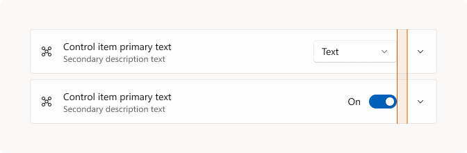 Esempio di espansore con controlli figli.