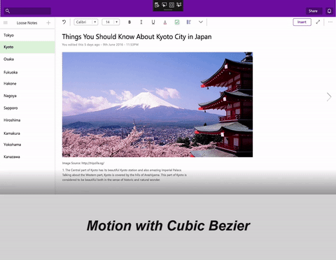 Movimento con animazione Cubic Bezier