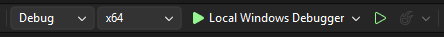 Visual Studio - Menu a tendina Avvia Debug che visualizza il testo Debugger locale di Windows.