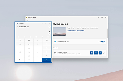 Screenshot dell'utilità Always On TopPowerToys per Windows.