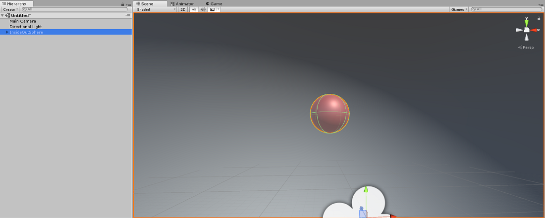 Screenshot del menu Cartella prefab e dell'ambiente di sviluppo.