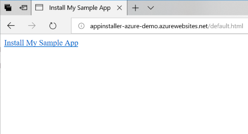 Screenshot dell'installazione dell'app dalla pagina Web