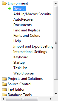 schermata di controllo visualizzazione albero breve e stretta 