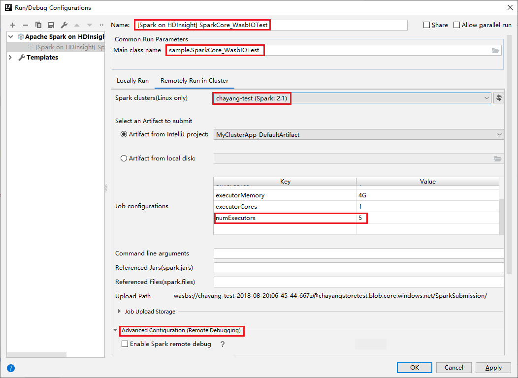 IntelliJ Eseguire configurazioni di debug.